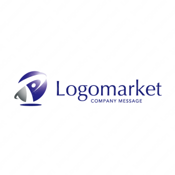 Pと拡大と成長のロゴ