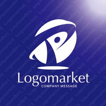 Pと拡大と成長のロゴ