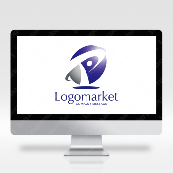 Pと拡大と成長のロゴ