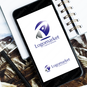 Pと拡大と成長のロゴ