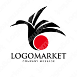 鶴と太陽と飛躍のロゴ