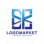 SとKと正方形のロゴ