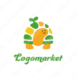 カメと成長と芽のロゴ