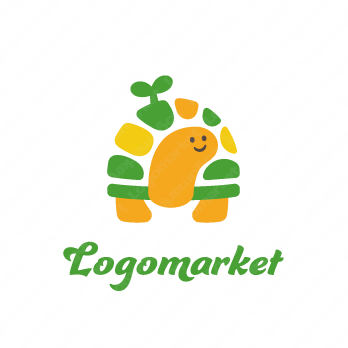 カメと成長と芽のロゴ