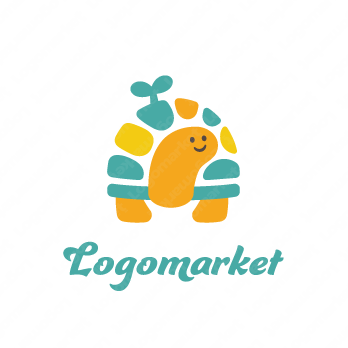 カメと成長と芽のロゴ