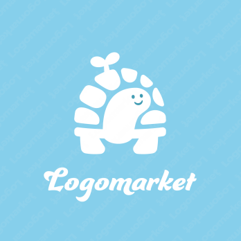 カメと成長と芽のロゴ