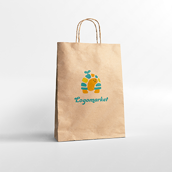 カメと成長と芽のロゴ