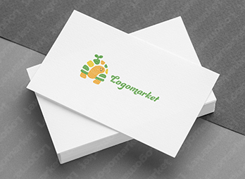 カメと成長と芽のロゴ