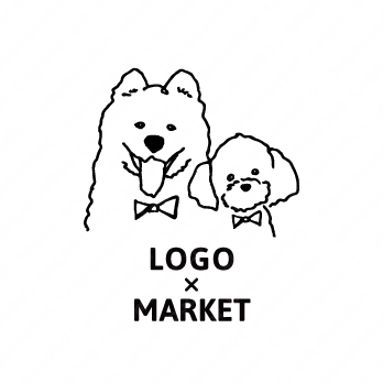 犬と手描きとナチュラル　犬のロゴ