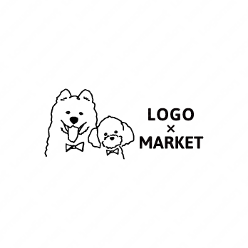 犬と手描きとナチュラル　犬のロゴ