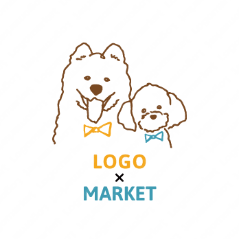 犬と手描きとナチュラル　犬のロゴ