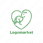 ぺットと動物保護と犬のロゴ