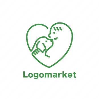 ぺットと動物保護と犬のロゴ