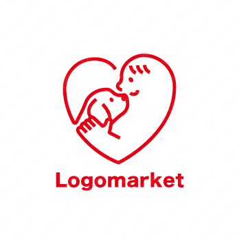 ぺットと動物保護と犬のロゴ