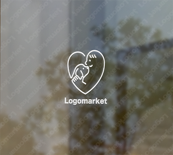 ぺットと動物保護と犬のロゴ