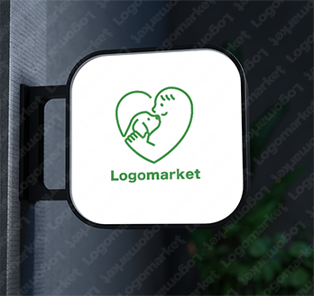 ぺットと動物保護と犬のロゴ