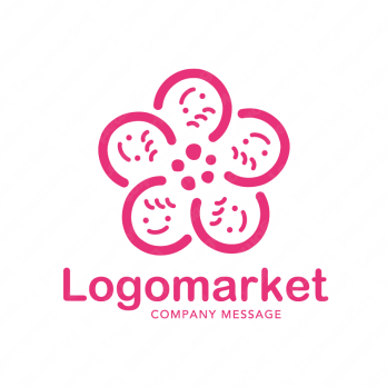 笑顔とコミュニケーションと花のロゴ