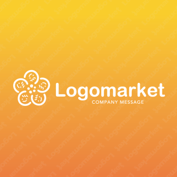 笑顔とコミュニケーションと花のロゴ