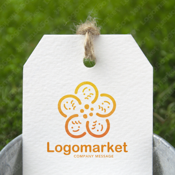 笑顔とコミュニケーションと花のロゴ