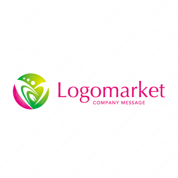 ハートと若葉と愛情のロゴ