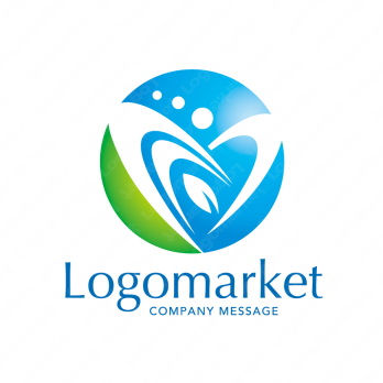 ハートと若葉と愛情のロゴ