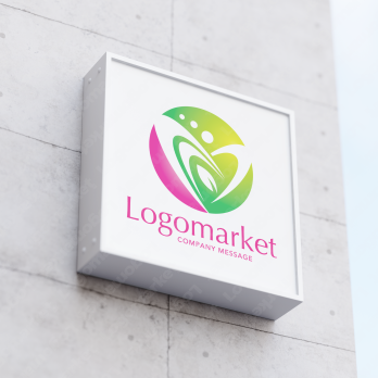 ハートと若葉と愛情のロゴ