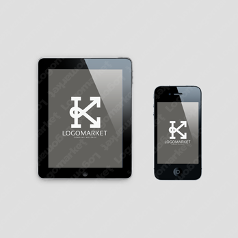 IとKと矢印のロゴ