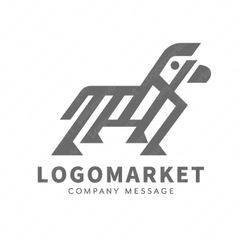 しまうまとスタイリッシュとモダンのロゴ