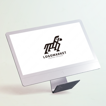 しまうまとスタイリッシュとモダンのロゴ