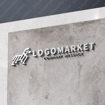 しまうまとスタイリッシュとモダンのロゴ