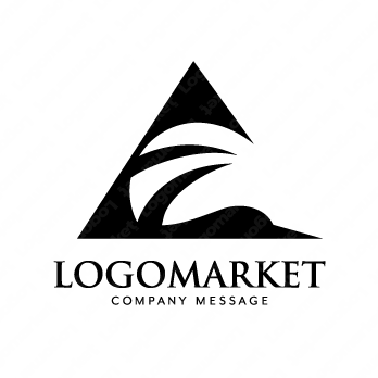 鶴と日の出とAのロゴ