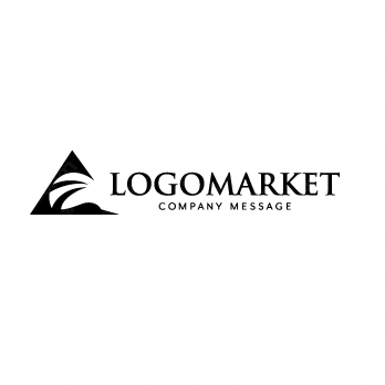 鶴と日の出とAのロゴ