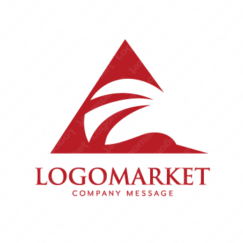 鶴と日の出とAのロゴ