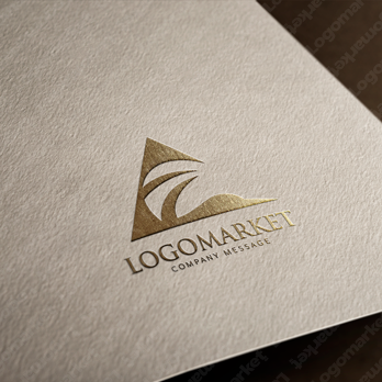 鶴と日の出とAのロゴ