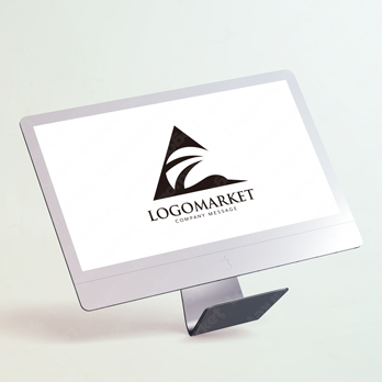 鶴と日の出とAのロゴ