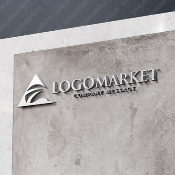 鶴と日の出とAのロゴ