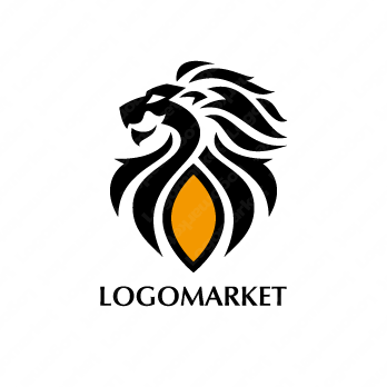 宝石とライオンと獅子のロゴ