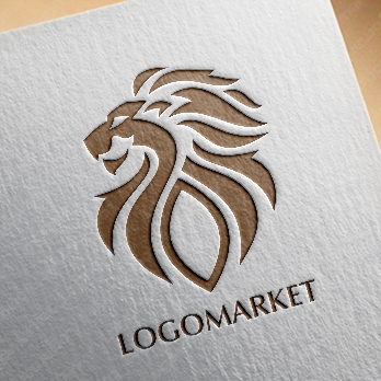 宝石とライオンと獅子のロゴ