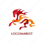 馬と炎と火のロゴ