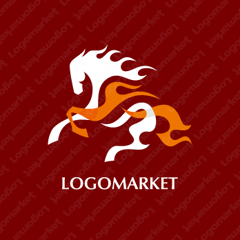 馬と炎と火のロゴ