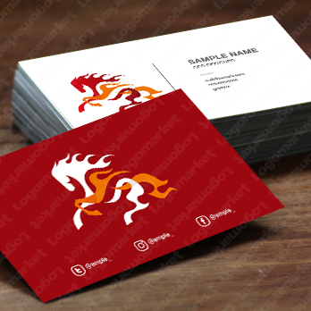 馬と炎と火のロゴ