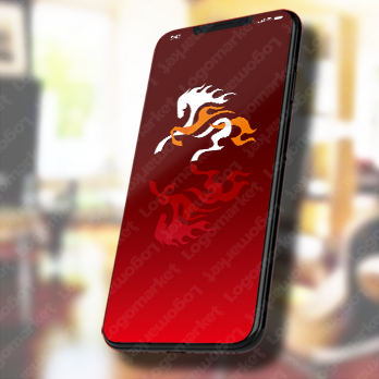 馬と炎と火のロゴ