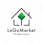 家と木と自然のロゴ