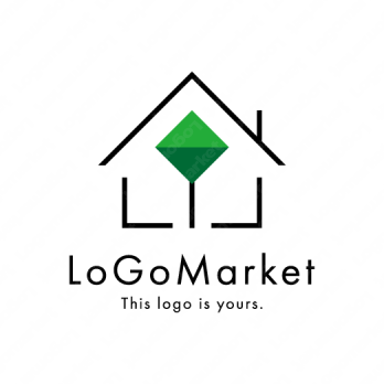 家と木と自然のロゴ