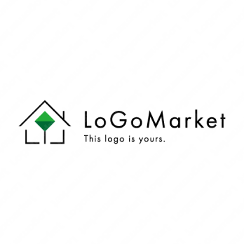 家と木と自然のロゴ