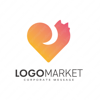 ハートとペットとしっぽのロゴ