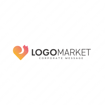 ハートとペットとしっぽのロゴ