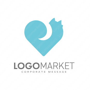 ハートとペットとしっぽのロゴ