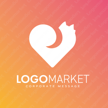 ハートとペットとしっぽのロゴ