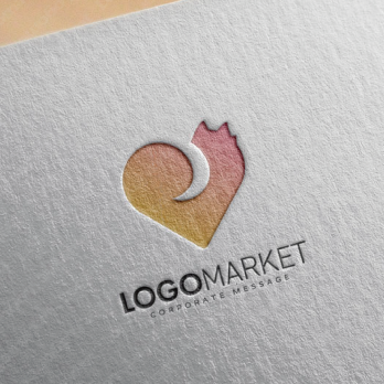 ハートとペットとしっぽのロゴ